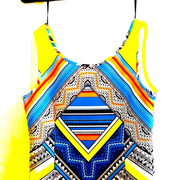NEW Laundry Shelli Segal Lycra sleeveless statement tank dress.Very Pucci style - Picture 2 of 12